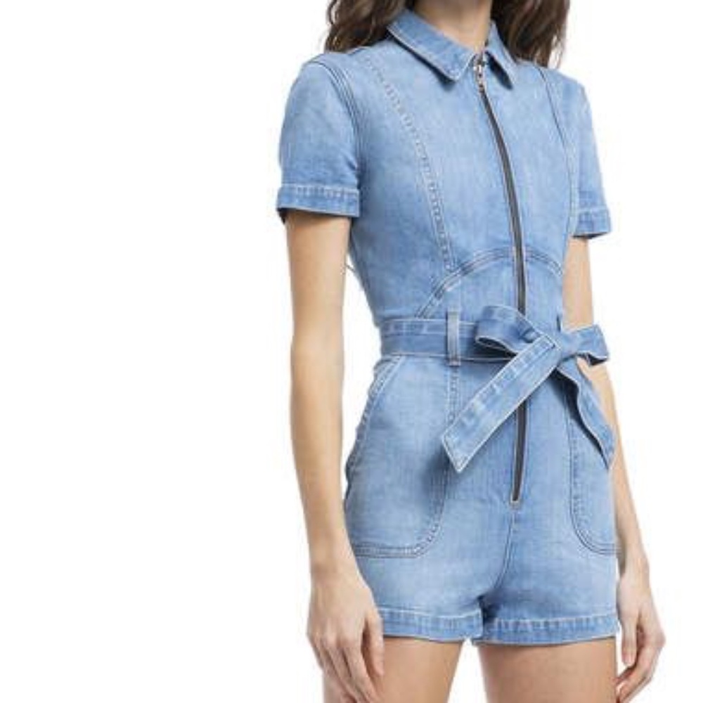 Alice + Olivia Denim Romper - Picture 1 of 2